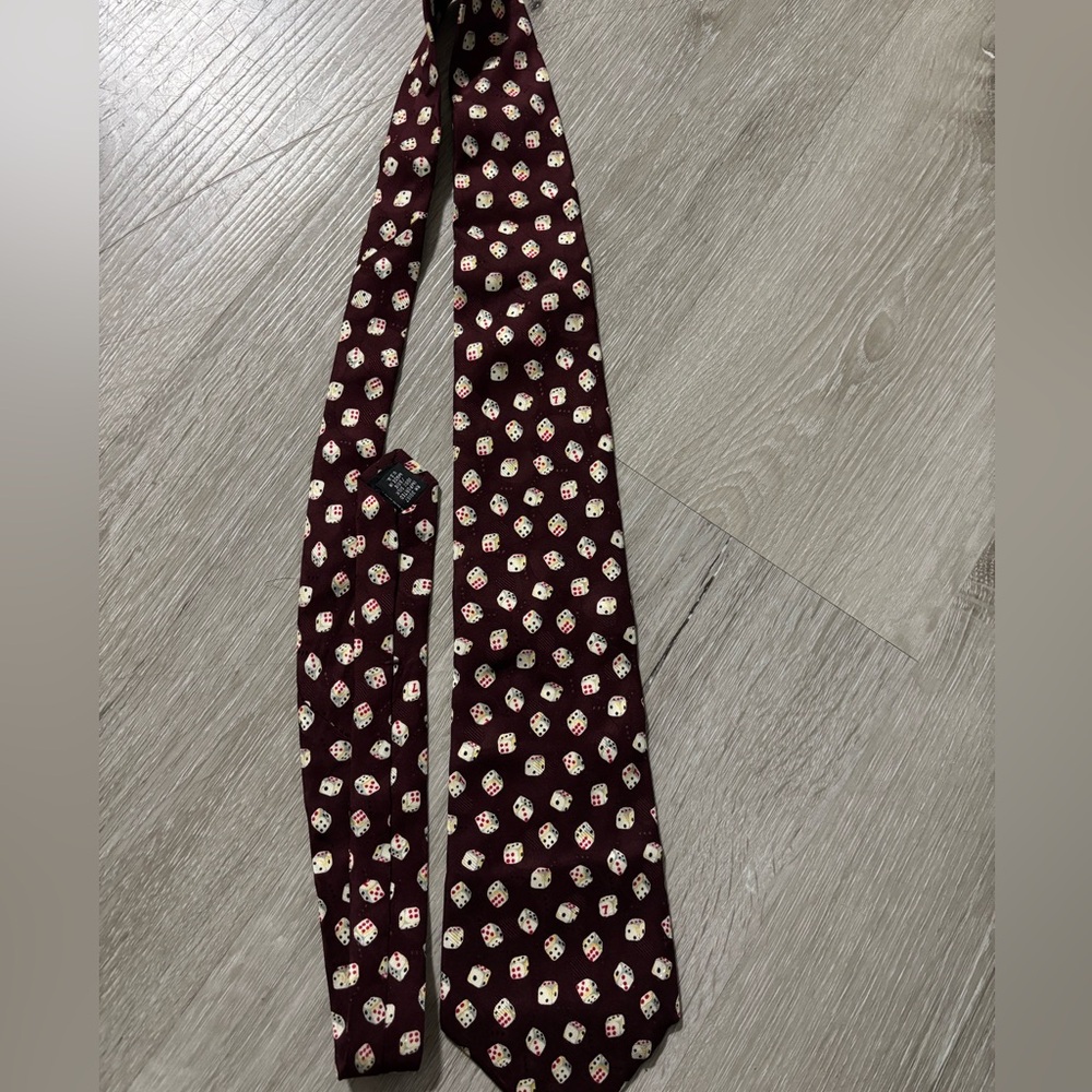 Joe Boxer Lucky Seven Maroon Dice Pattern Tie